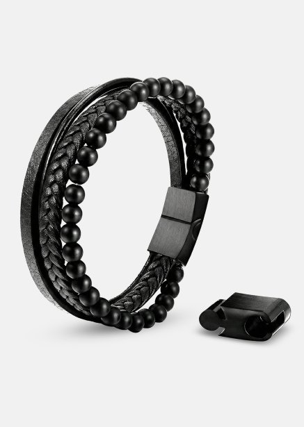 Bracelet en cuir Noble Noir
