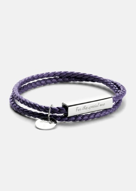 Bracelet en cuir Violet Edge