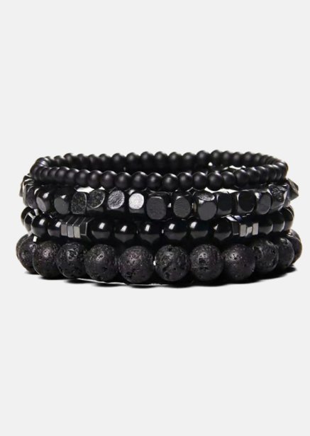 Bracelet perlé Obsidian Pulse