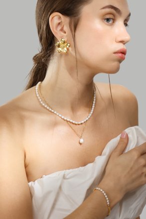 Collier Duo Pearl & Gold - 18k Plaqué or