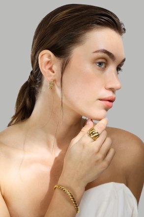 Boucles d’oreilles Twisted Heart – 18k Plaquées or
