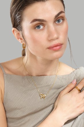 Collier Golden Bow - 18k Plaqué or