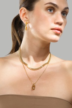 Collier Geometrisk Grace – 18k Plaqué or