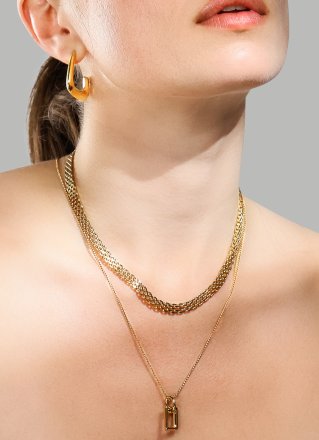 Collier Geometrisk Grace – 18k Plaqué or