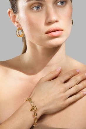 Boucle d’oreille Dual - 18k Plaquée or