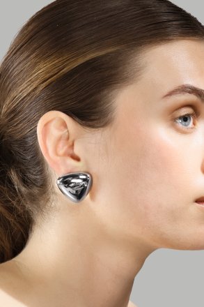 Boucles d’oreilles Bold Curve – Plaquées argent