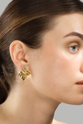 Boucle d’oreille Golden Ripple Studs - 18k Plaquée or