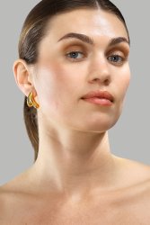 Boucles d’oreilles Flow Curve – 18k Plaquées or