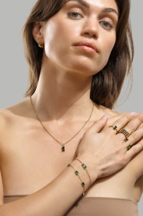 Bague Green Lumière - Plaqué or 18k