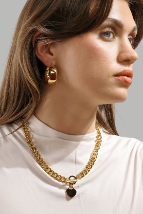 Luxe Circle Charm Necklace - 18k Plaqué or
