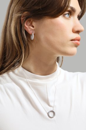 Boucle d’oreille Crystal Circle - Plaquée argent