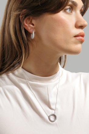 Boucle d’oreille Crystal Circle - Plaquée argent