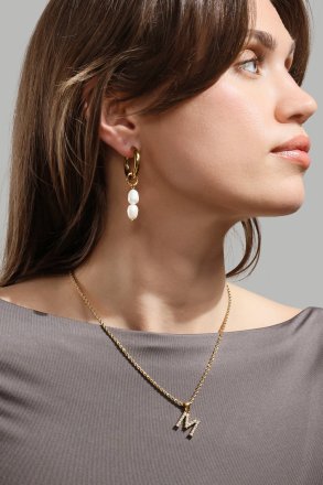 Boucle d’oreille Pearl Duo Drop - 18k Plaquée or