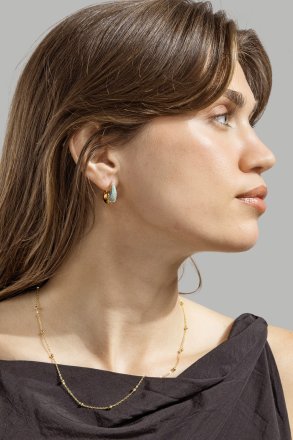 Boucle d’oreille Turquoise Crystal Bold Hoops - 18k Plaquée or