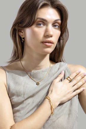 Bracelet Link Statement - 18k Plaqué or