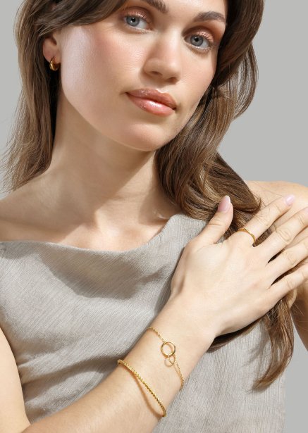Bracelet Duo Rings - 18k Plaqué or