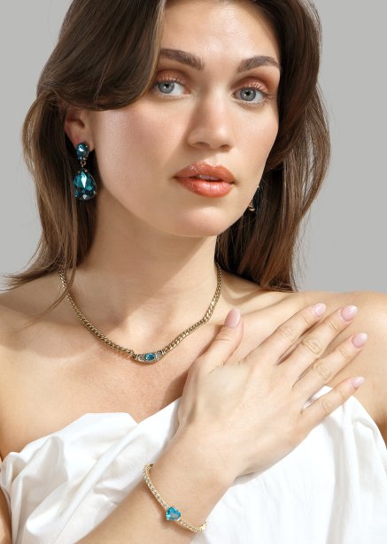 Azulora Icy Blue Boucles d’oreilles – 18k Plaquées or
