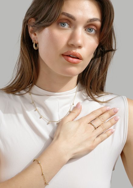 Boucles d’oreilles Crystal Hoops - 18k Plaquées or