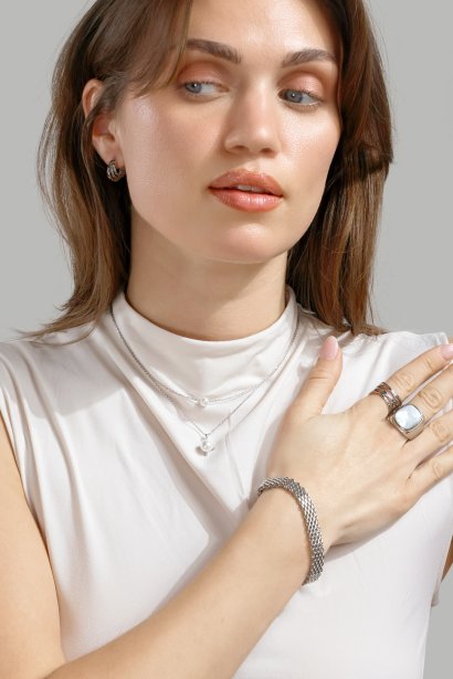 Collier North Pearl - Plaqué argent