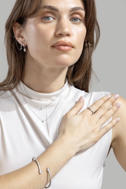 Pearl Charm Boucles d’oreilles – Plaquées argent