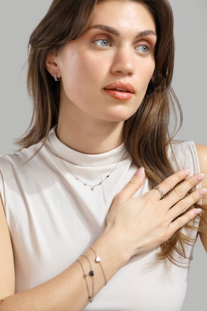 Bracelet Heart Chain – Plaqué argent