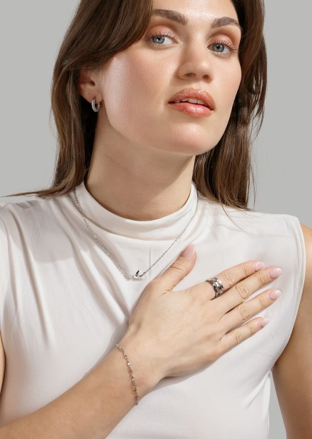 Initial Bague – Plaquée argent