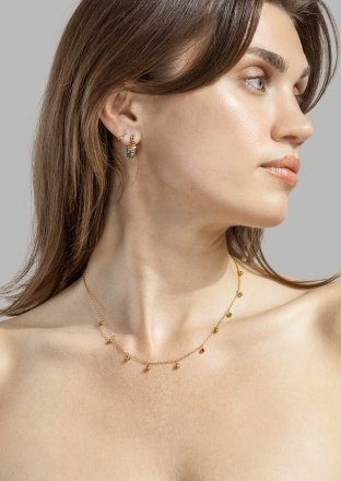 Colored Pearl Hoop Boucle d'oreille - 18k Plaquée or