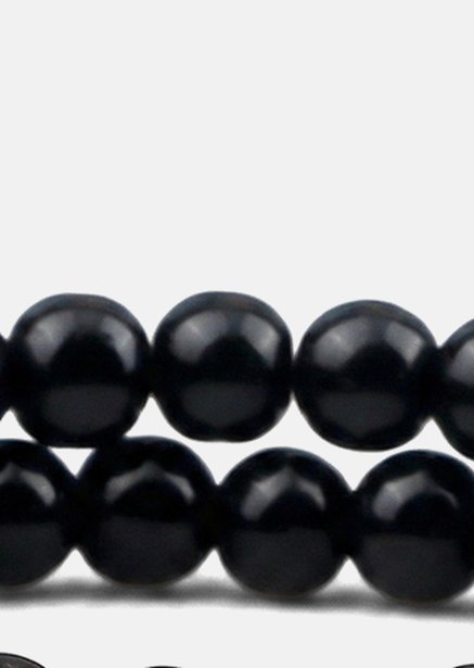 Bracelet perlé Obsidian Halo