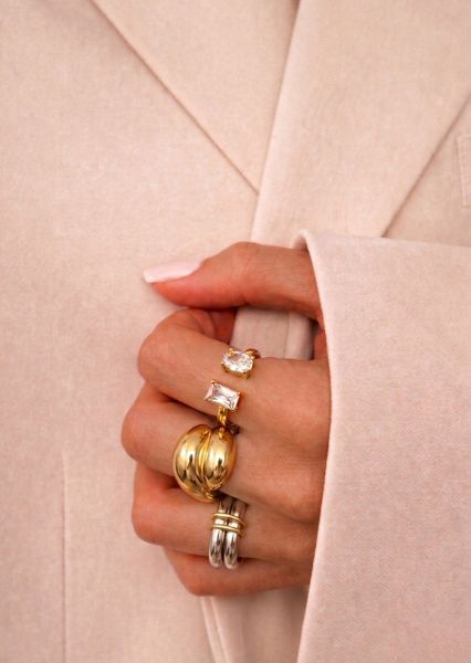 Bague Duo Cut - 18k Plaquée or