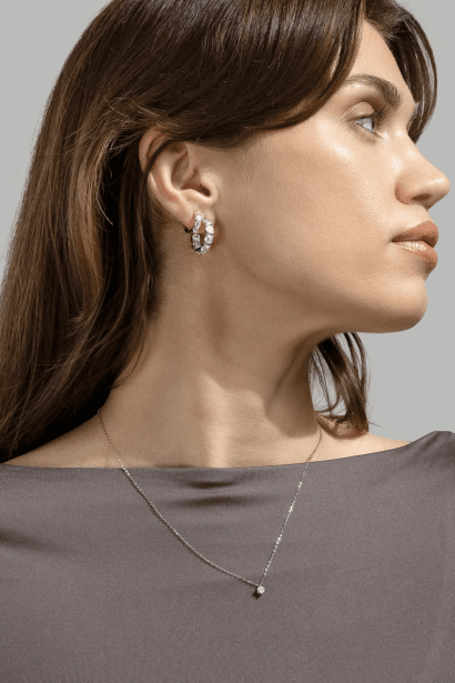 Boucle d'oreille Cirvia Spark- Plaquée argent