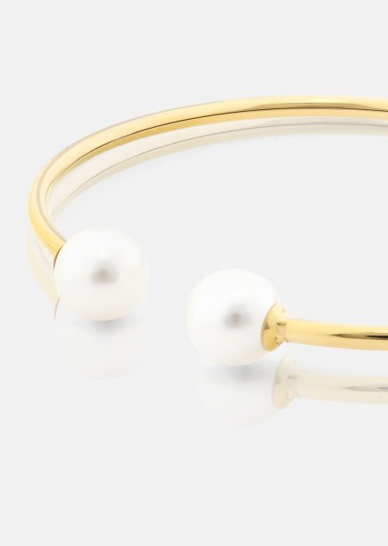 Pearl End Cuff Bracelet - 18k Plaqué or