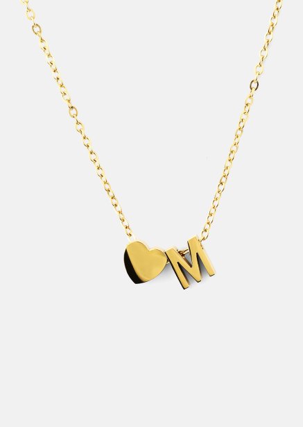 Collier Heart Letter A-N - 18k Plaqué or