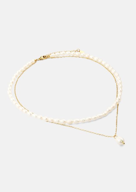 Collier Duo Pearl & Gold - 18k Plaqué or
