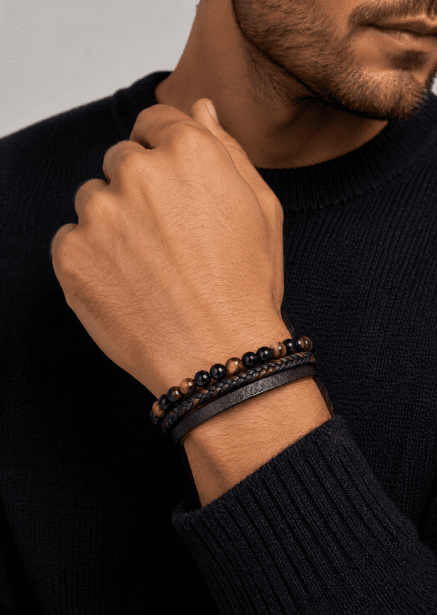Bracelet en cuir Raven Echo