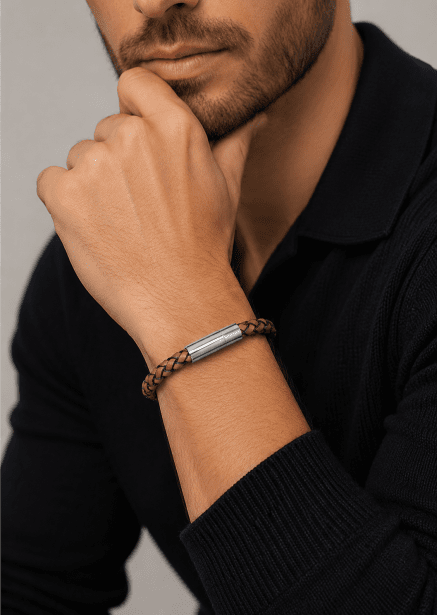 Bracelet en cuir Cobalt Ridge