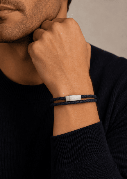 Bracelet en cuir Crimson Arc