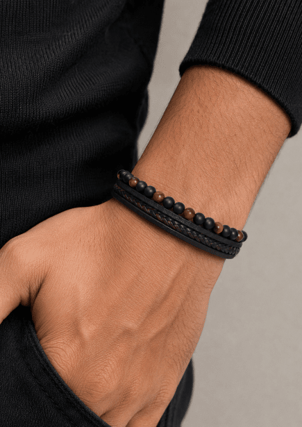 Bracelet en cuir Titan Crest