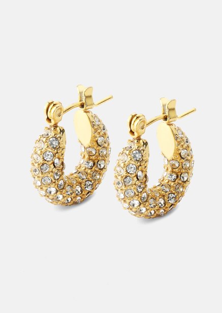 Chunky Pearl Hoop Earrings - 18k Plaquées or