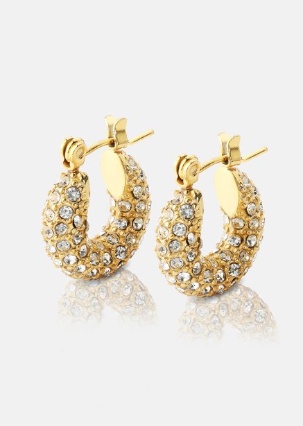 Chunky Pearl Hoop Earrings - 18k Plaquées or