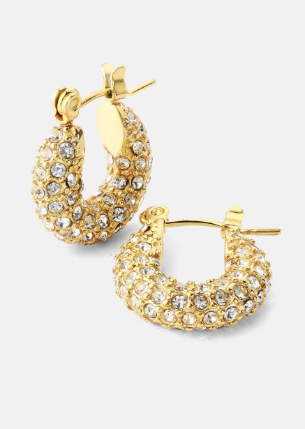 Chunky Pearl Hoop Earrings - 18k Plaquées or