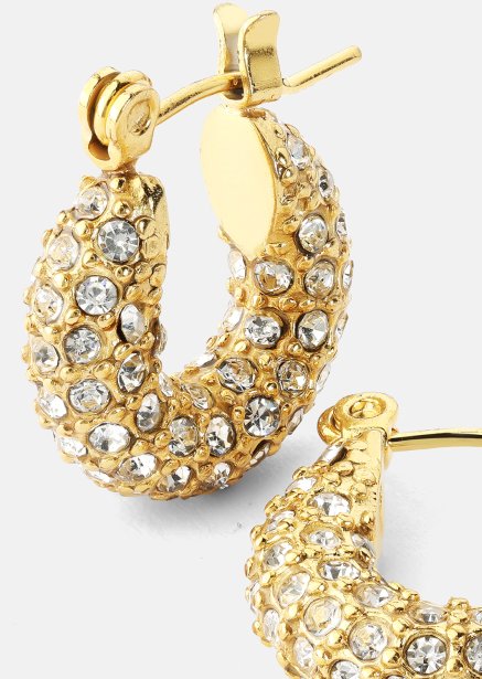 Chunky Pearl Hoop Earrings - 18k Plaquées or