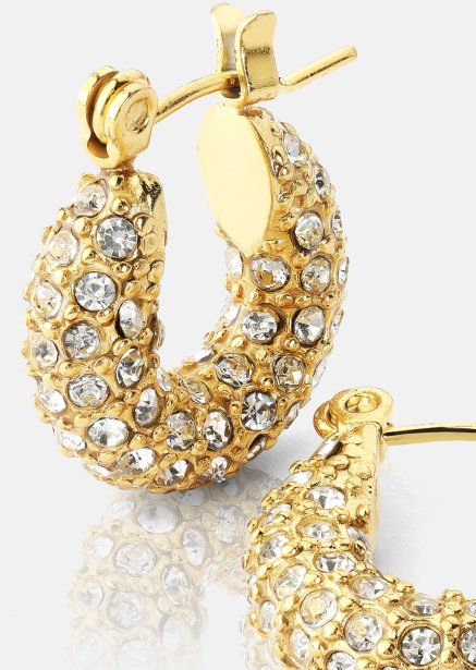 Chunky Pearl Hoop Earrings - 18k Plaquées or
