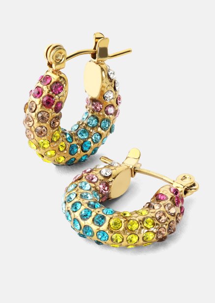 Colored Pearl Hoop Boucle d'oreille - 18k Plaquée or