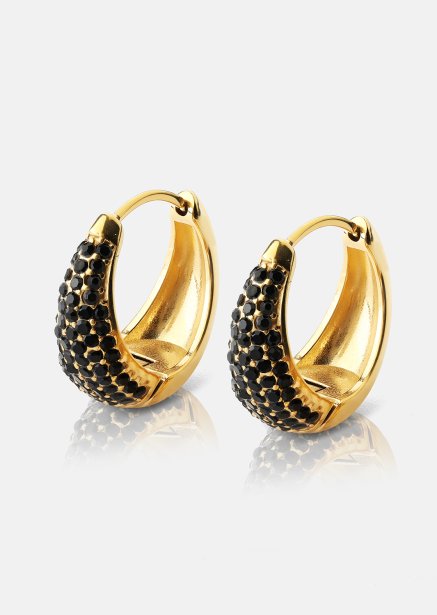 Boucle d’oreille Dark Crystal Hoop - 18k Plaquée or