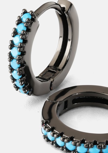Boucle d'oreille Aitana Bleu- Chromée