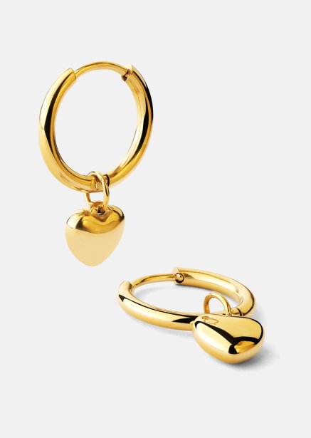 Boucle d'oreille Heart Hug Hoops - 18k Plaquée or
