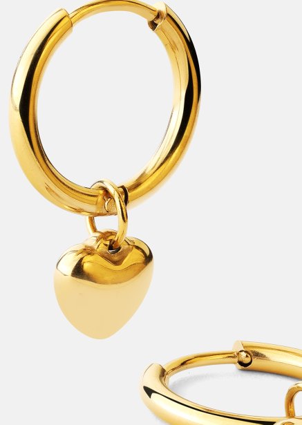 Boucle d'oreille Heart Hug Hoops - 18k Plaquée or