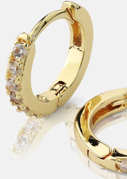 Boucles d’oreilles Crystal Hoops - 18k Plaquées or