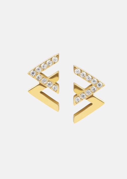 Vivid V Boucle d'oreille - 18k Plaquée or