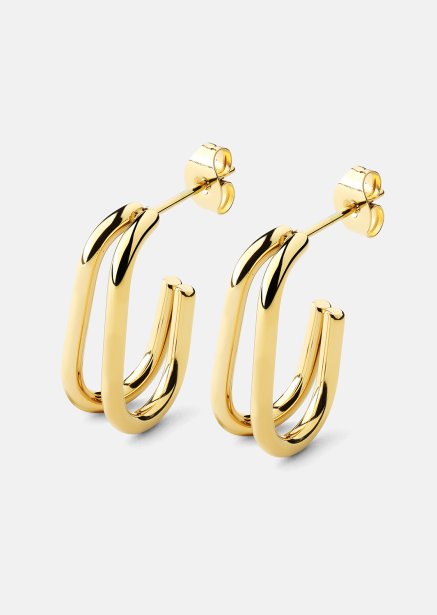 Boucles d’oreilles Loop Duo – 18k Plaquées or